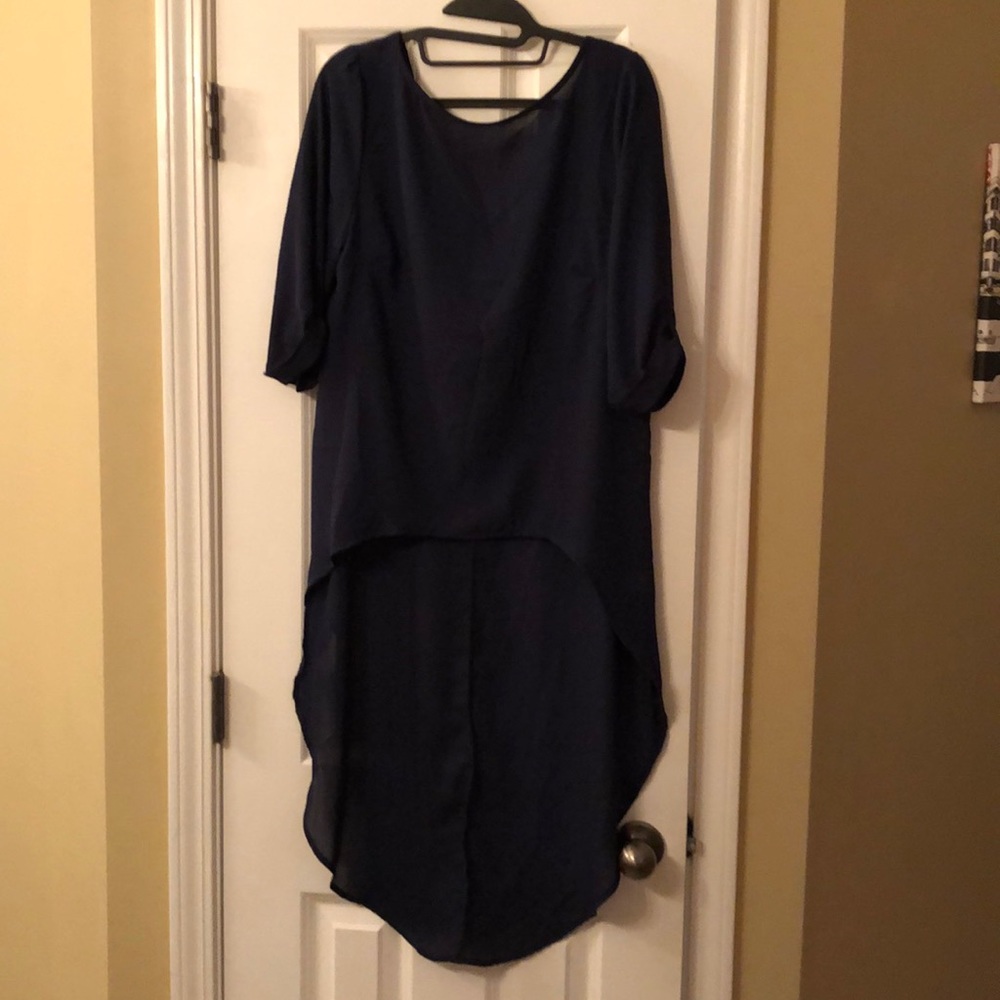 Navy blue high low top